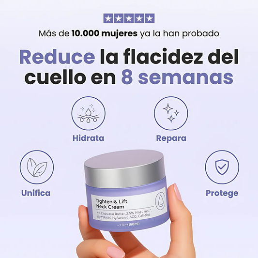 Crema reafirmante 4 en 1 - Cuello y papada reafirmado este Verano